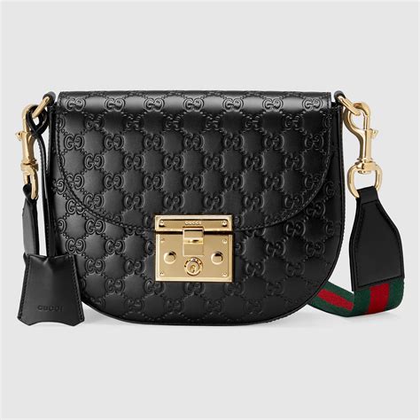 gucci padlock signature shoulder bag black|Gucci padlock backpack black.